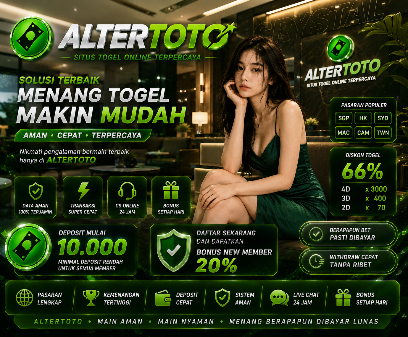 ALTERTOTO: Bandar Togel Online Terpercaya | Diskon 66% & Depo 10k